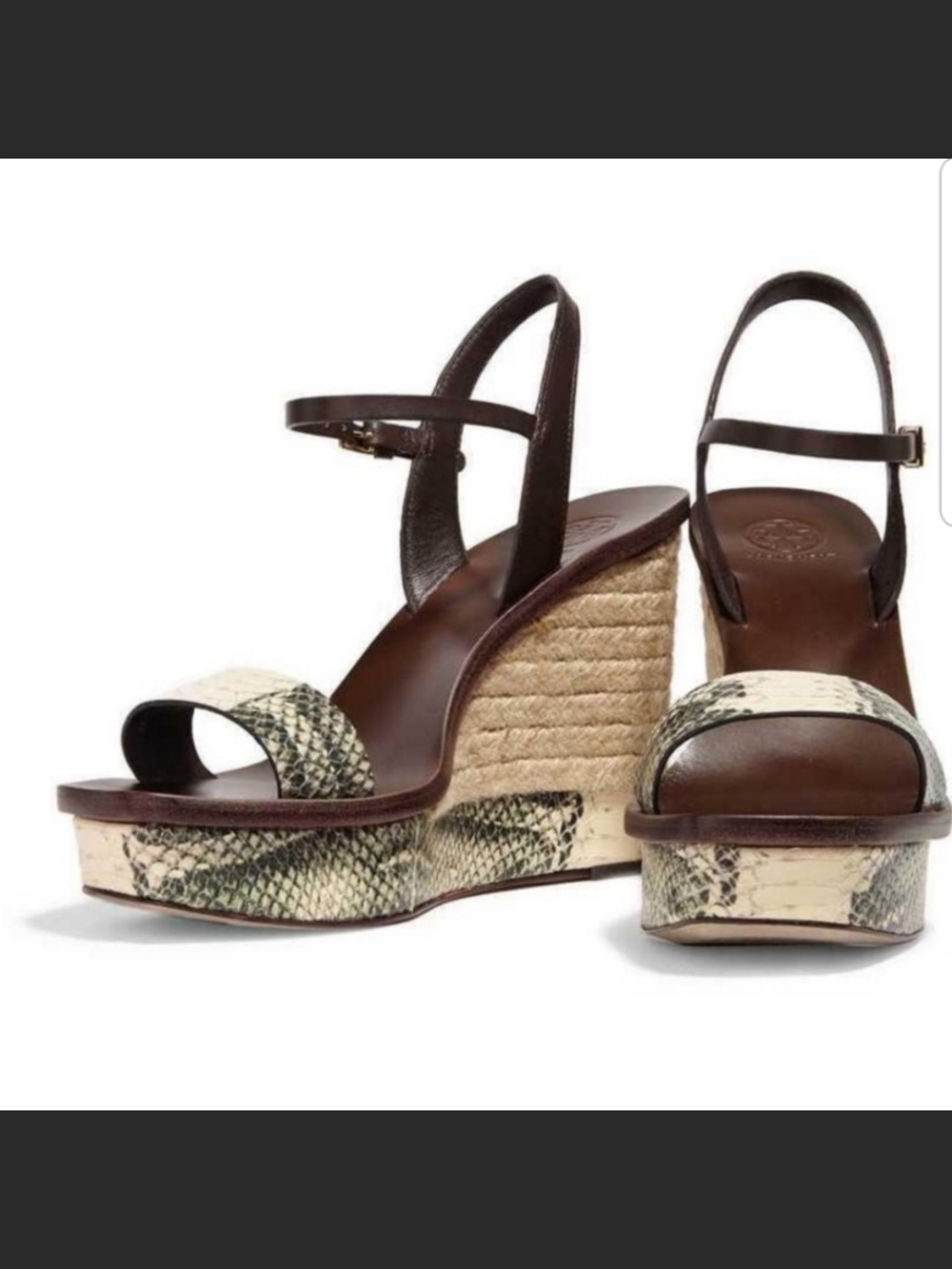 Tory Burch Malaga Snakeskin Wedge Sandal